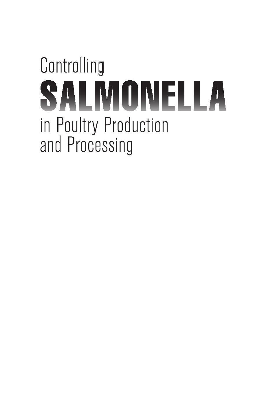 Controlling Salmonella in Poultry Production and Processing